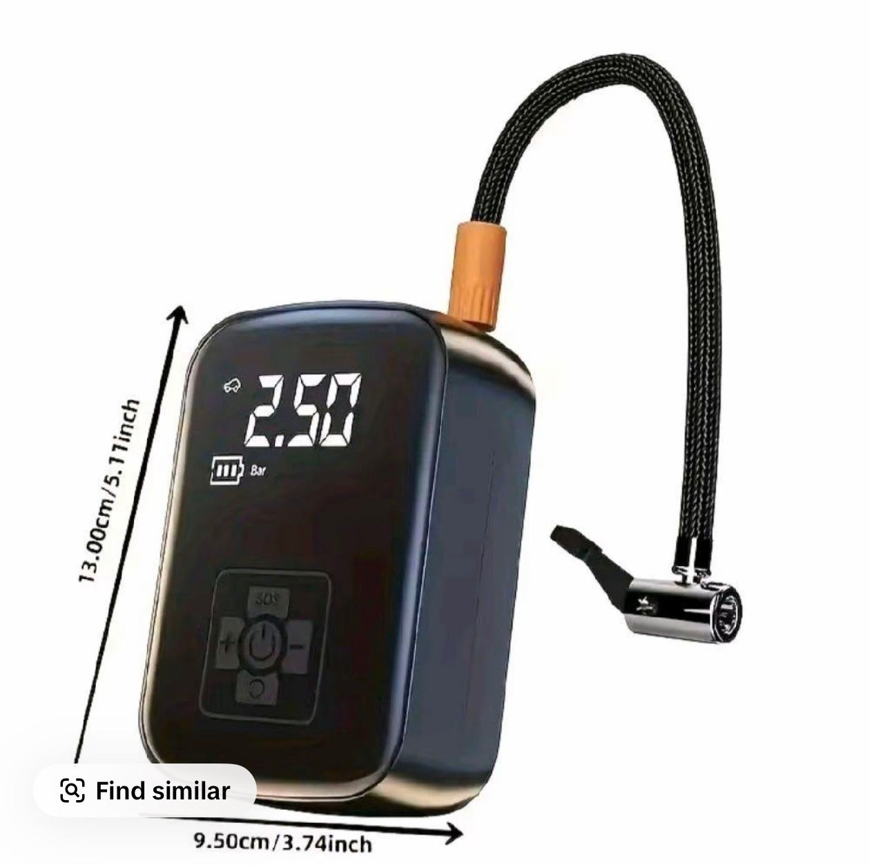 Digital Air Compressor/Pump 13.00cm x 9.50cm with 2.50 Bar Display and Control Buttons