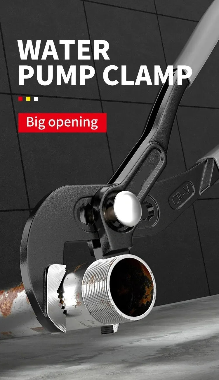 Water Pump Pliers Quick-Release Plumbing Pliers Pipe Wrench Adjustable Water Pipe Clamp Pliers Household Hand Tools Multi-functi